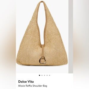 Dolce Vita Tan Raffia Shoulder Bag